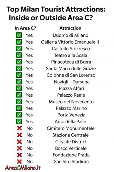 List of attractions inside & outside area c
