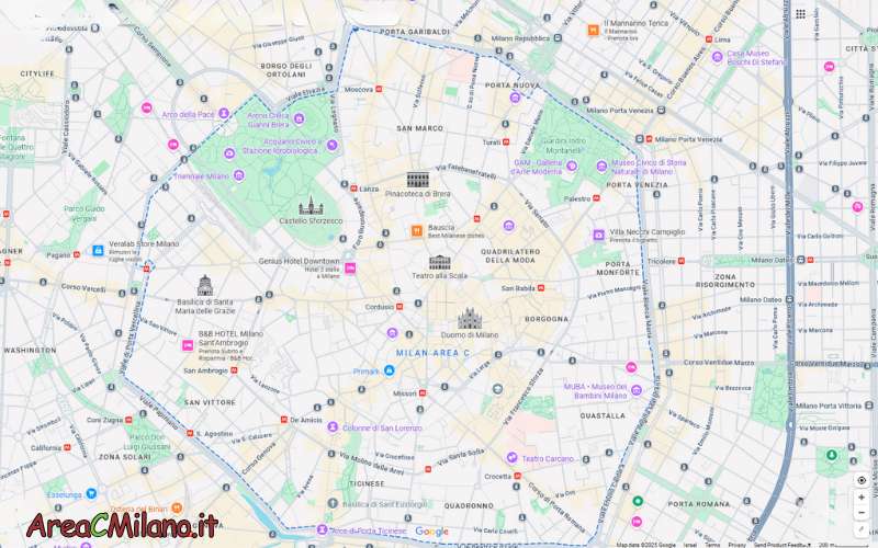 Map of Milan's main attractions